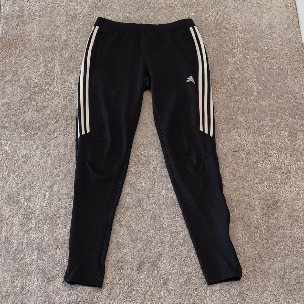 Adidas Black Sweatpants with Signature Stripes